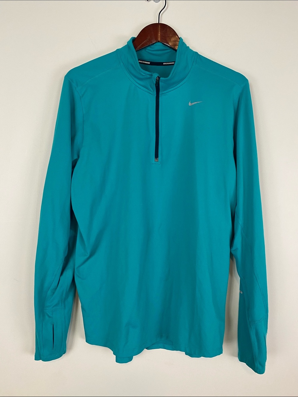 Nike Running Teal Quarter-Zip Lightweight Training Pullover